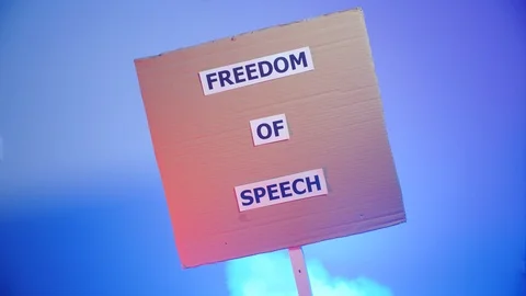 Smoke sign with words Freedom Of Speech 4K Stock Footage