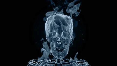 Smoke skull isolated on black background Stock Footage 232173990