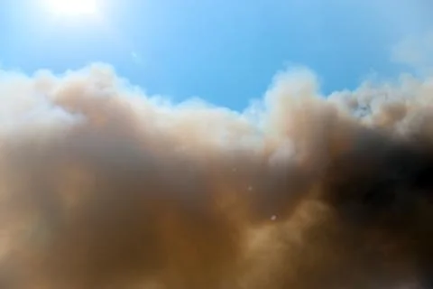Smoke in the sky Foto stock