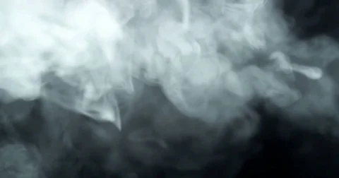 Smoke slowly floating through space on black background Video stock 72240527