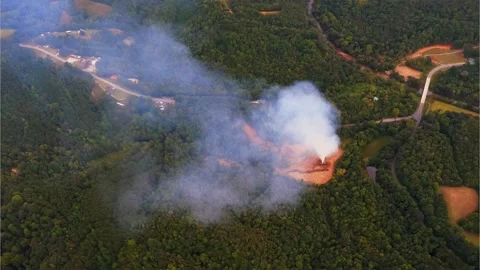 Smoke from Small Fire in the Woods Stock Footage 140838370