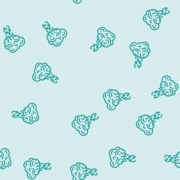 Smoke smell line vector seamless pattern Stock Illustration