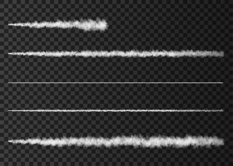 Smoke from space rocket launch  isolated on transparent background. Illustrazione stock