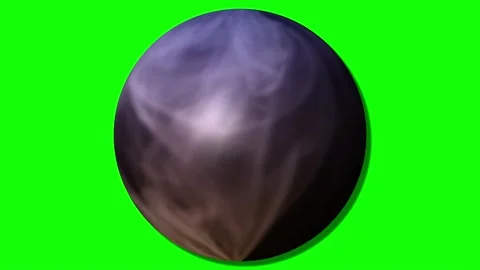 Smoke in a sphere, paint, balloon, on a green background, with a glint, two Stock Footage 154767006