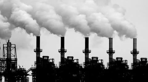 Smoke stack black and white 04 Stock Footage 10718595