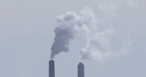 Smoke stack ejecting smoke Stock-Footage 48267721