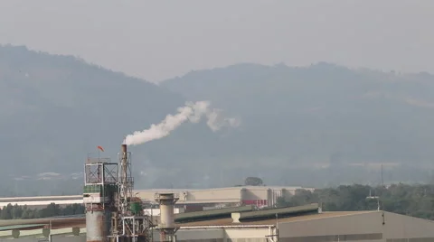 Smoke from stack of factory 動画素材 44780340