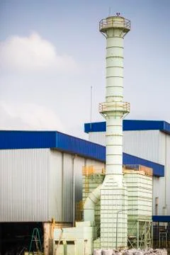 Smoke stack in factory 스톡 사진