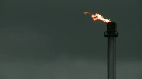 Smoke Stack with Flare Stock Footage 125670