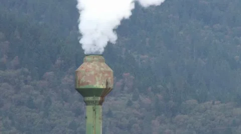 Smoke Stack On HWY Stock Footage 8917253