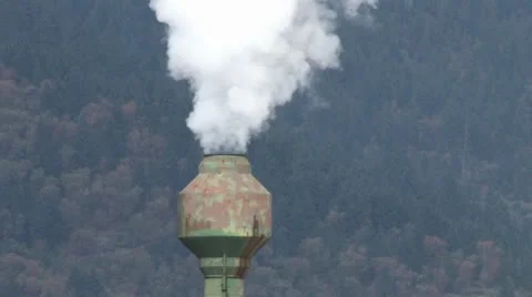 Smoke Stack On HWY5 Stock-Footage 8917308