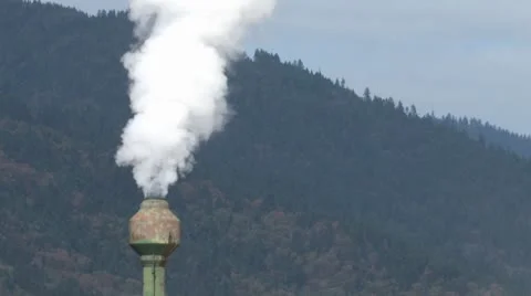 Smoke Stack On HWY8 Stock Footage 8917358