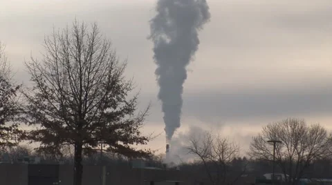 Smoke Stack - long shot Stock Footage 49460738