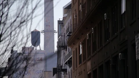 Smoke Stack Old Buildings NYC Vídeo Stock 88625844