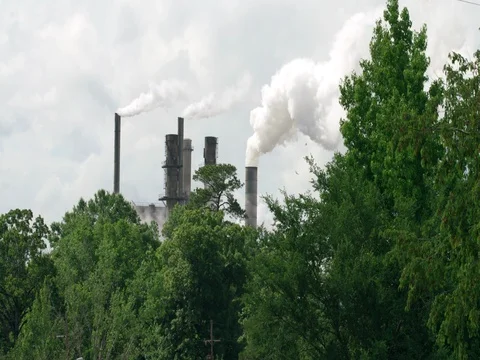 Smoke stack pollution EPA environmental issues paris agreement climate change Stock Footage 76414273