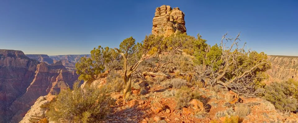 The Smoke Stack, rocky peak of the Sinking Ship rock formation, Grand Canyon Foto stock