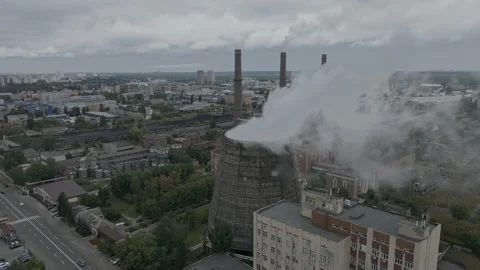 Smoke stack on sky background 库存影片 161593631