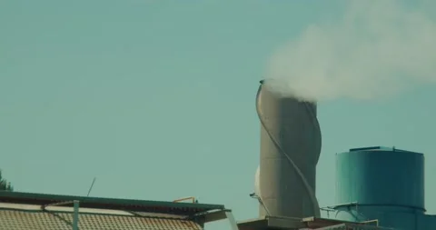 Smoke Stack Spews Pollution 4K Stock-Footage 158778922