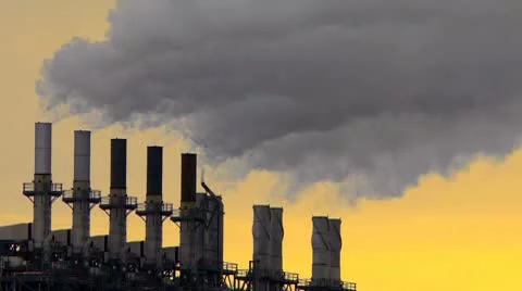 Smoke stack sunset 02 Video stock 10718640
