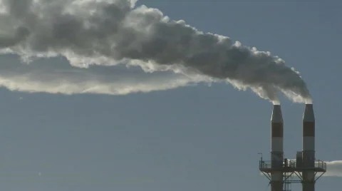 Smoke stack wider view Stock Footage 378564