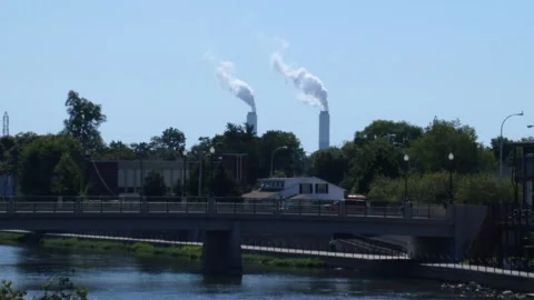 Smoke Stacks 4K Stock Footage 137214432