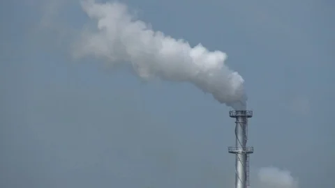 Smoke stacks on sky background. Stock Footage 71640864