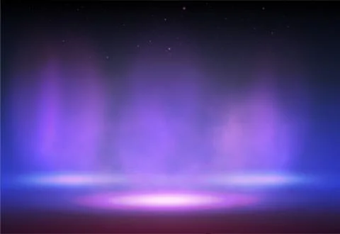 Smoke on The Stage With Lights Stock Illustration