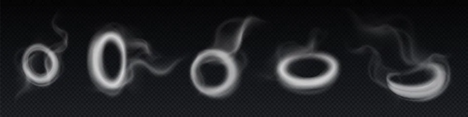 Smoke steam circle ring shape vector cloud effect イラスト素材