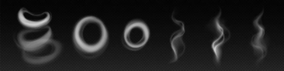 Smoke steam circle ring shape vector cloud effect Stock Illustration