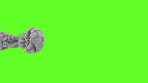 Smoke, steam explosion or puff animation. Green screen, chromakey Stock Footage 308479813