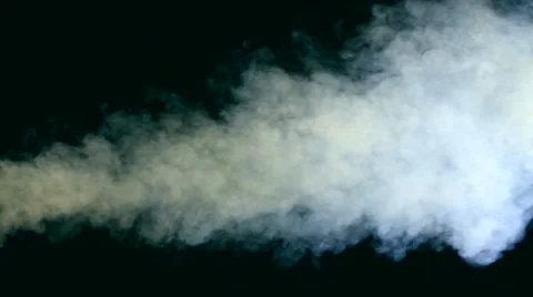 Smoke stream 04 isolated on black background side view Stock Footage 50538808