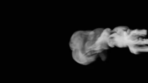 Smoke stream on a black studio background can be separated or used continuously Video stock 153159532