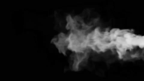 Smoke stream on a black studio background can be separated or used continuously. Stock Footage 153172520