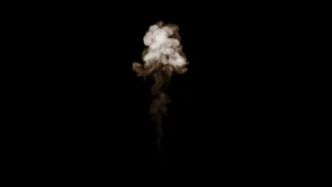 Smoke stream in slow motion. Isolated on black background with backlit and ready Stock Footage 84300680