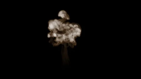 Smoke stream in slow motion. Isolated on black background with backlit and ready Stock Footage 84303580