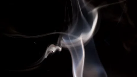 Smoke streaming in the dark from a burning incense stick. Stock Footage 147040274