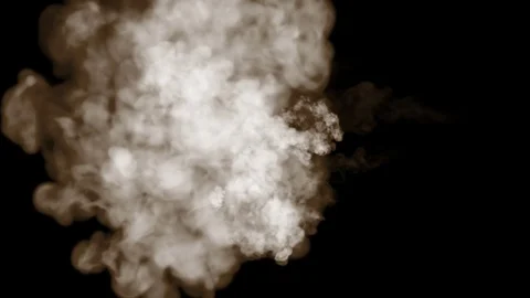 Smoke streams in slow motion isolated on black background with backlit and ready Stock Footage 85379462