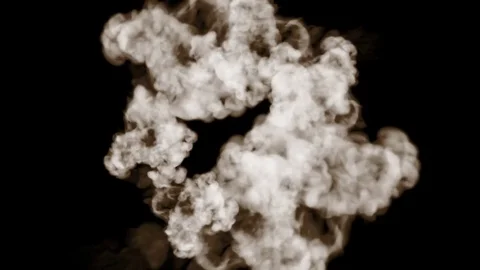 Smoke streams in slow motion isolated on black background with backlit and ready Stock Footage 85380967
