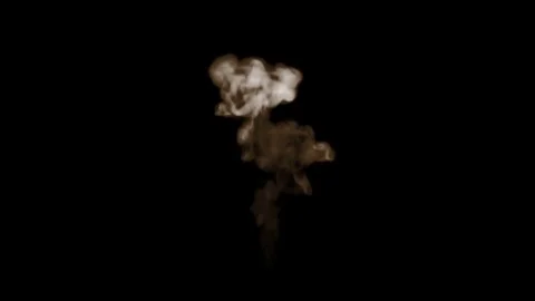 Smoke streams in slow motion isolated on black background with backlit and ready Stock Footage 85381498