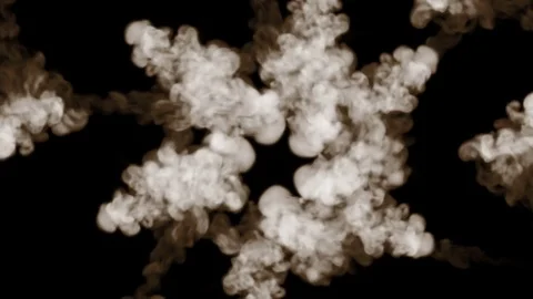Smoke streams in slow motion isolated on black background with backlit and ready Stock Footage 85381709