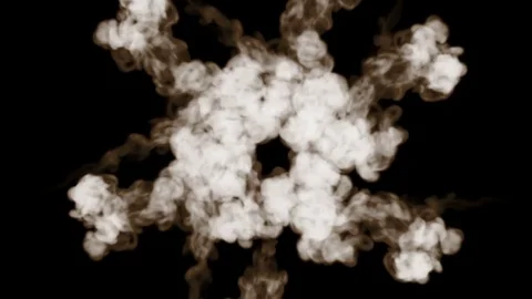 Smoke streams in slow motion isolated on black background with backlit and ready Stock Footage 85382023