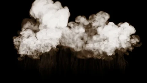 Smoke streams in slow motion. Smoke wall Isolated on black background with Stock Footage 84303209