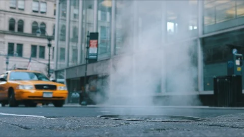 Smoke in a street of New York City Stock Footage