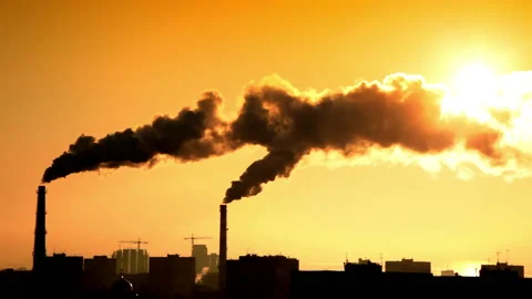 Smoke at sunset Видео 106466307