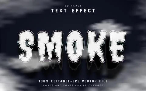 Smoke text effect editable Stock Illustration