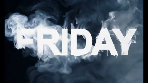 Smoke Text "Friday" Reveal On The Black Background. Darken Mode 4K Video stock 278527751