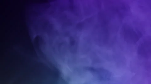 Smoke texture on black background in blue neon light. Smoking, steam clouds of Stock Footage 273358079