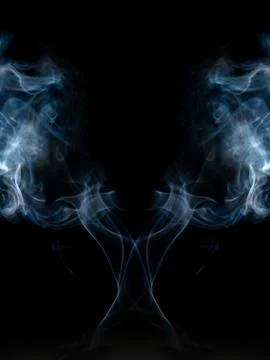 Smoke texture on black background Stock Photos
