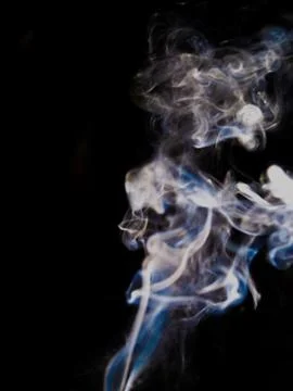 Smoke texture on black background Stock Photos
