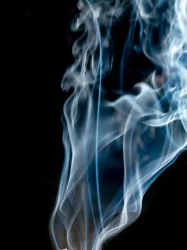 Smoke texture on black background Stock Photos